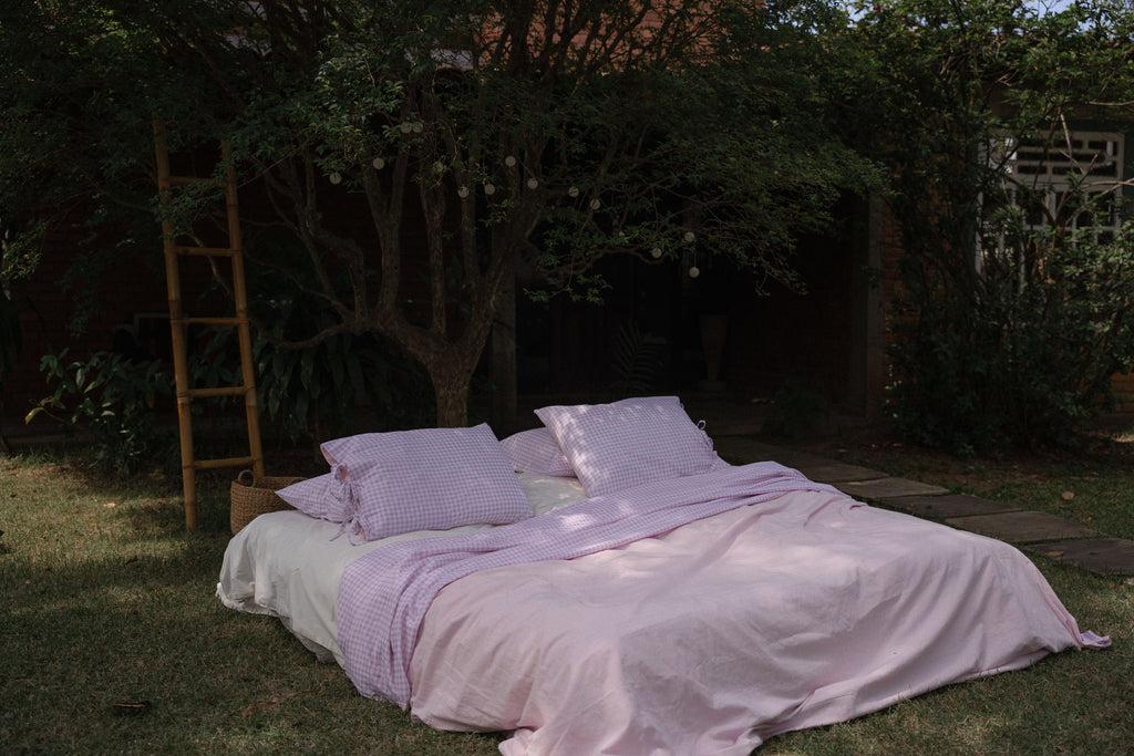 Conjunto Cozy Xadrez - Tricoline + Percal 200 Fios 100% Algodão