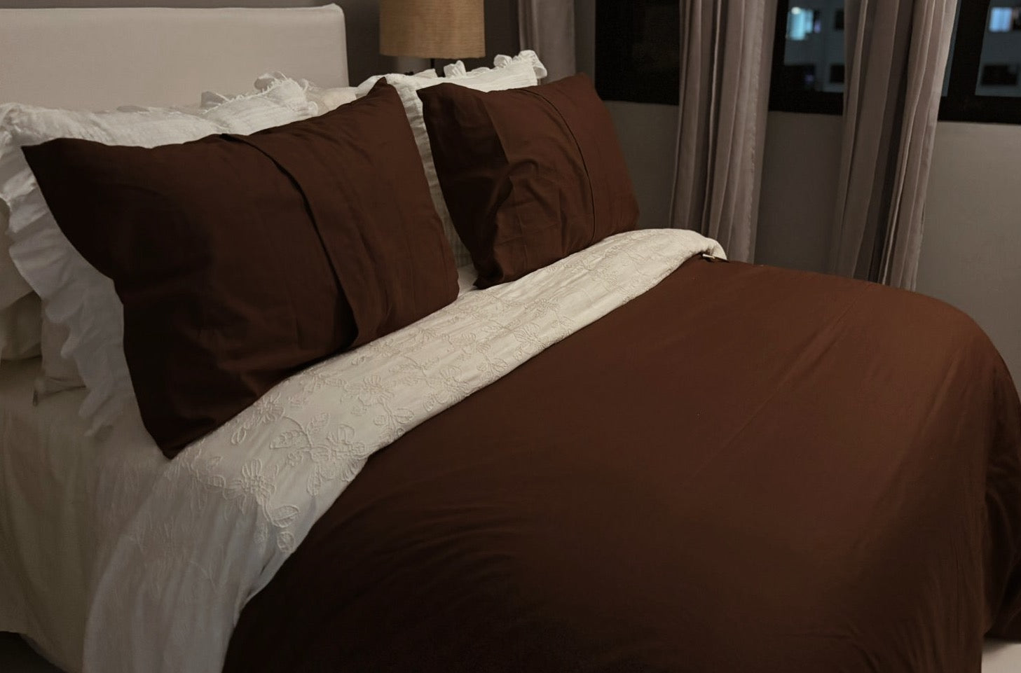 Duvet Liso + Fronhas - Cocoa Tricoline 100% algodão *edição especial*