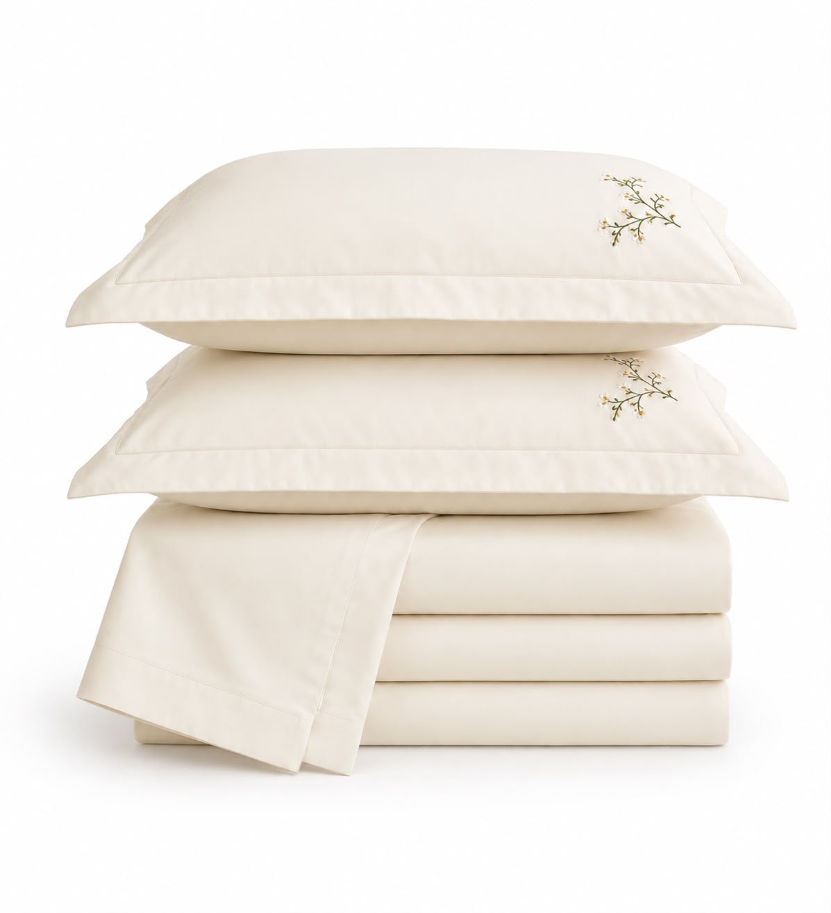 Conjunto Cozy Lençol Bordado - 400 Fios 100% Algodão