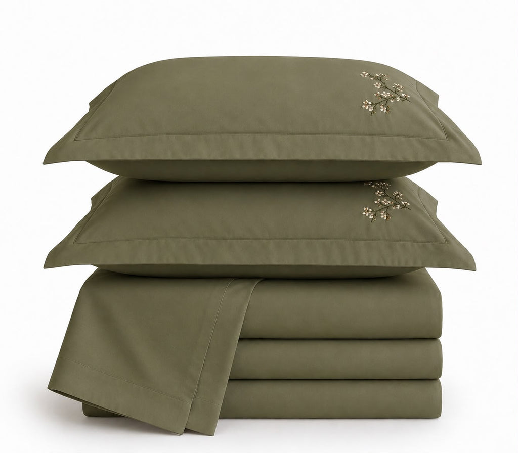 Conjunto Cozy Lençol Bordado - 400 Fios 100% Algodão