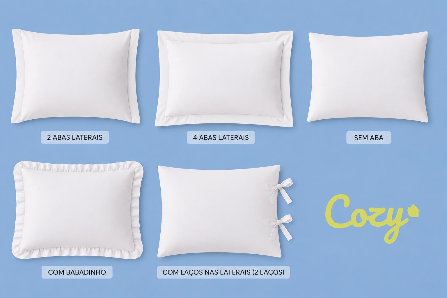 Conjunto Cozy Lençol Bordado - 400 Fios 100% Algodão