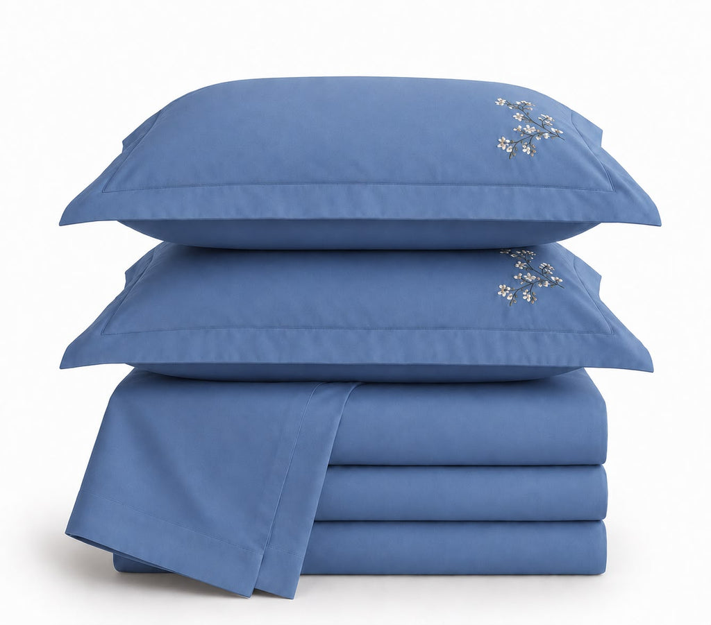 Conjunto Cozy Lençol Bordado - 400 Fios 100% Algodão