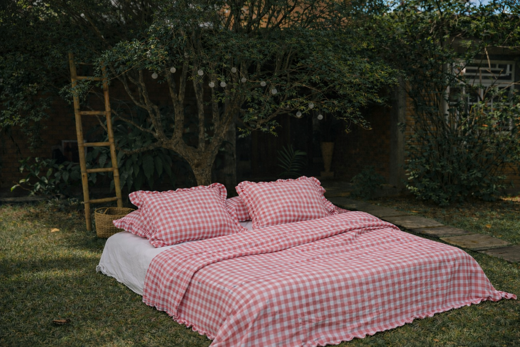 Conjunto Cozy Xadrez - Tricoline + Percal 200 Fios 100% Algodão