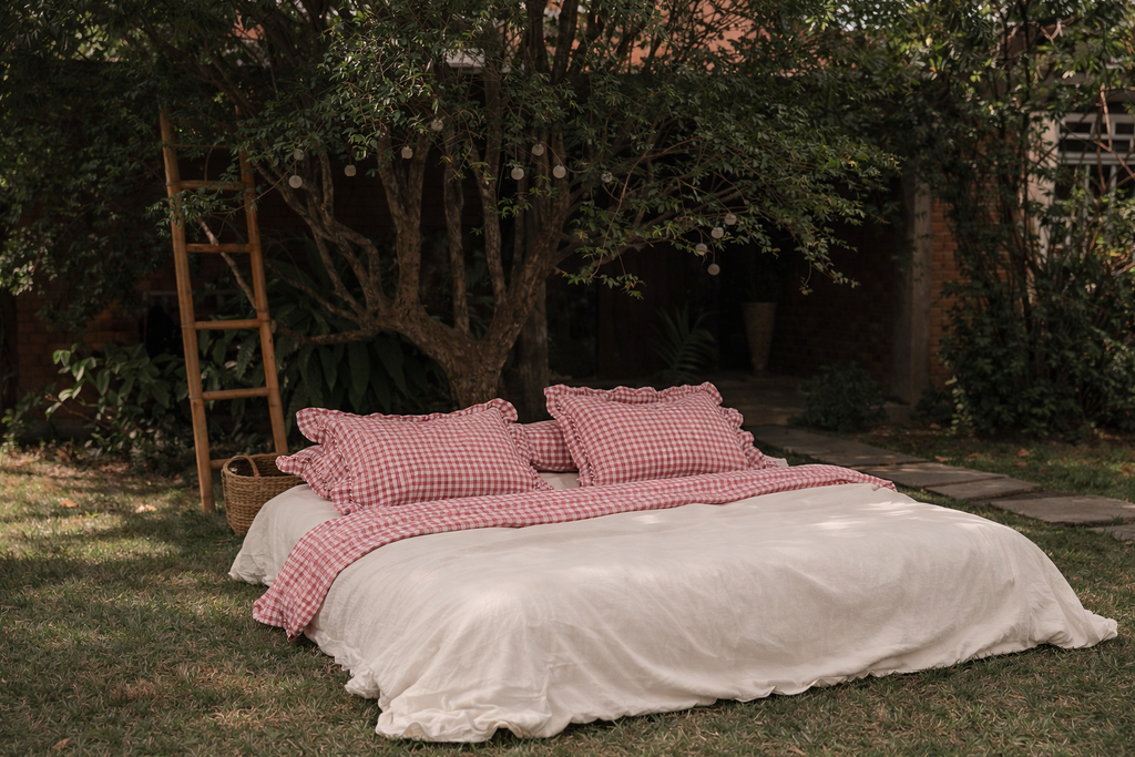 Conjunto Cozy Xadrez - Tricoline + Percal 200 Fios 100% Algodão